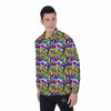 Graffiti Colorful Print Pattern Men's Long Sleeve Shirts-grizzshop