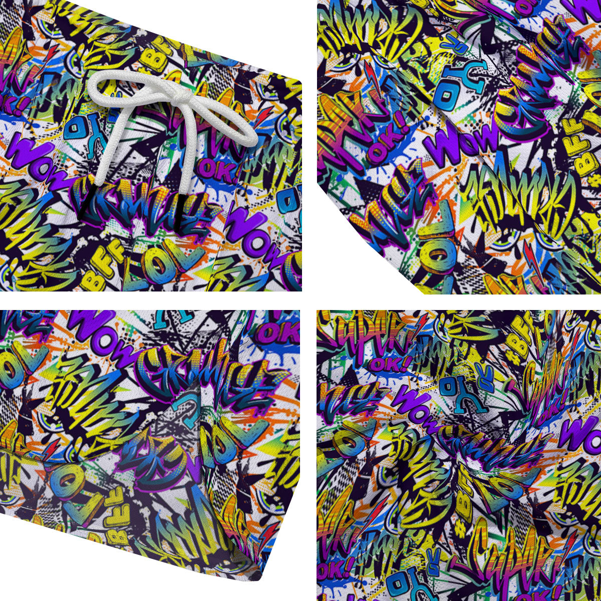 Graffiti Colorful Print Pattern Men's Running Shorts-grizzshop