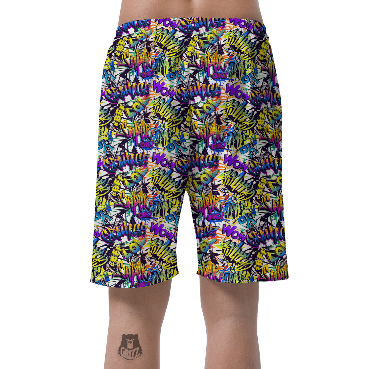 Graffiti Colorful Print Pattern Men's Shorts-grizzshop