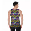 Graffiti Colorful Print Pattern Men's Tank Top-grizzshop