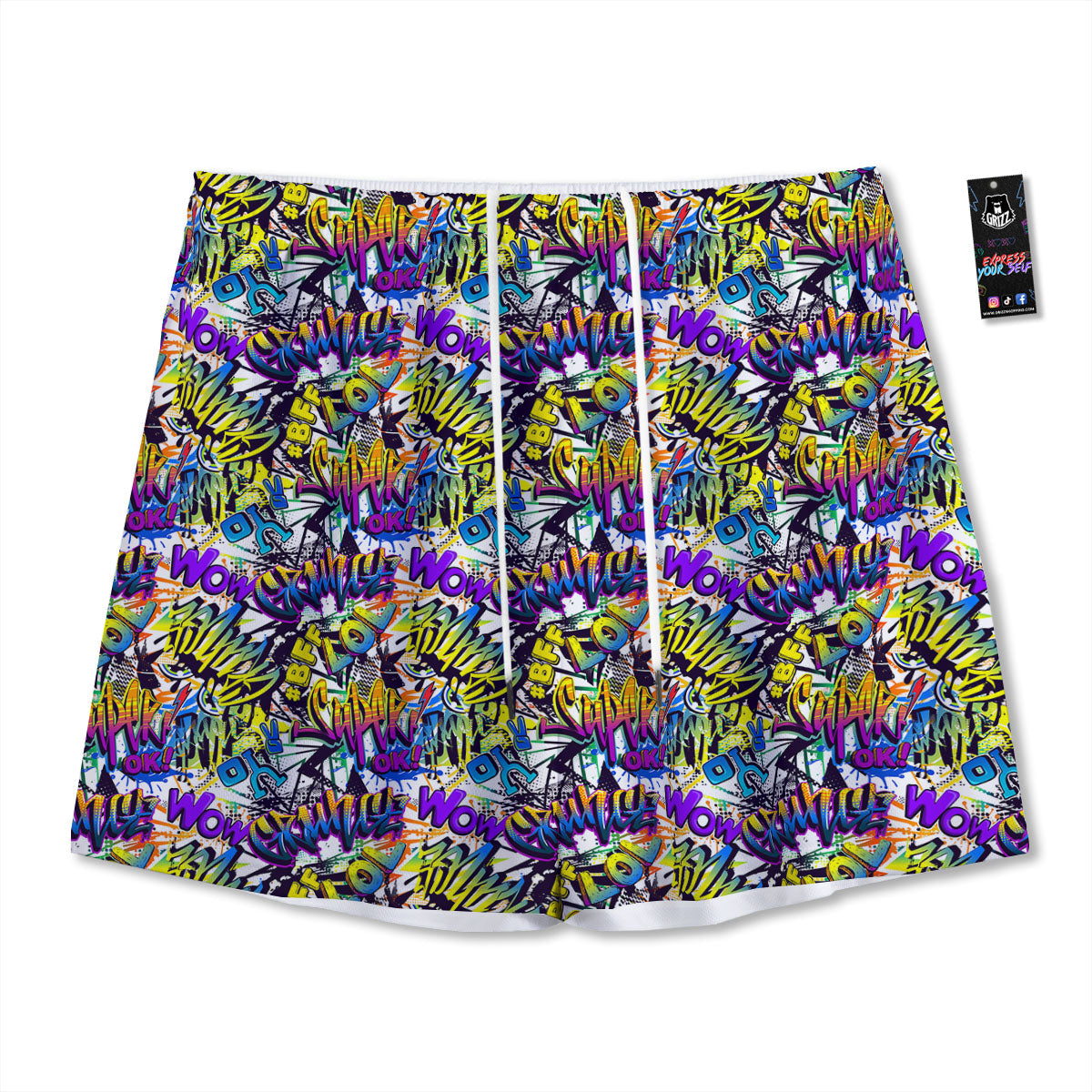 Gemini Sign Black And Gold Print Mesh Shorts