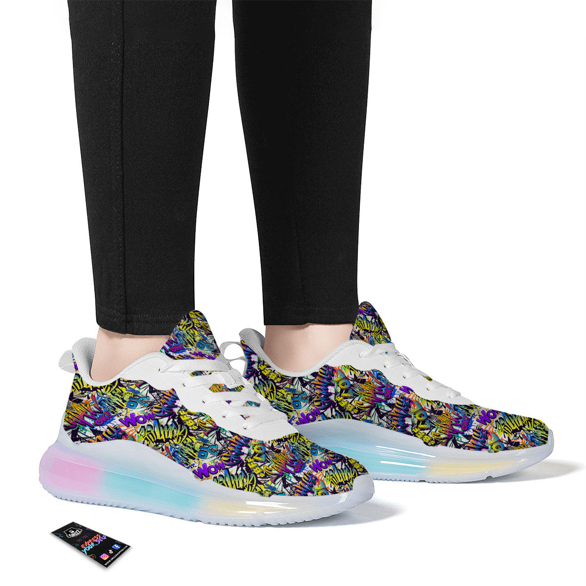 Graffiti Colorful Print Pattern Running Sneakers-grizzshop