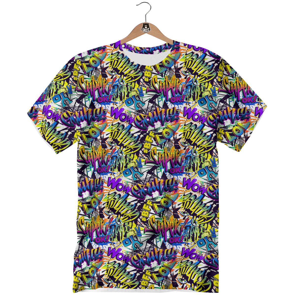 Graffiti Colorful Print Pattern T-Shirt-grizzshop