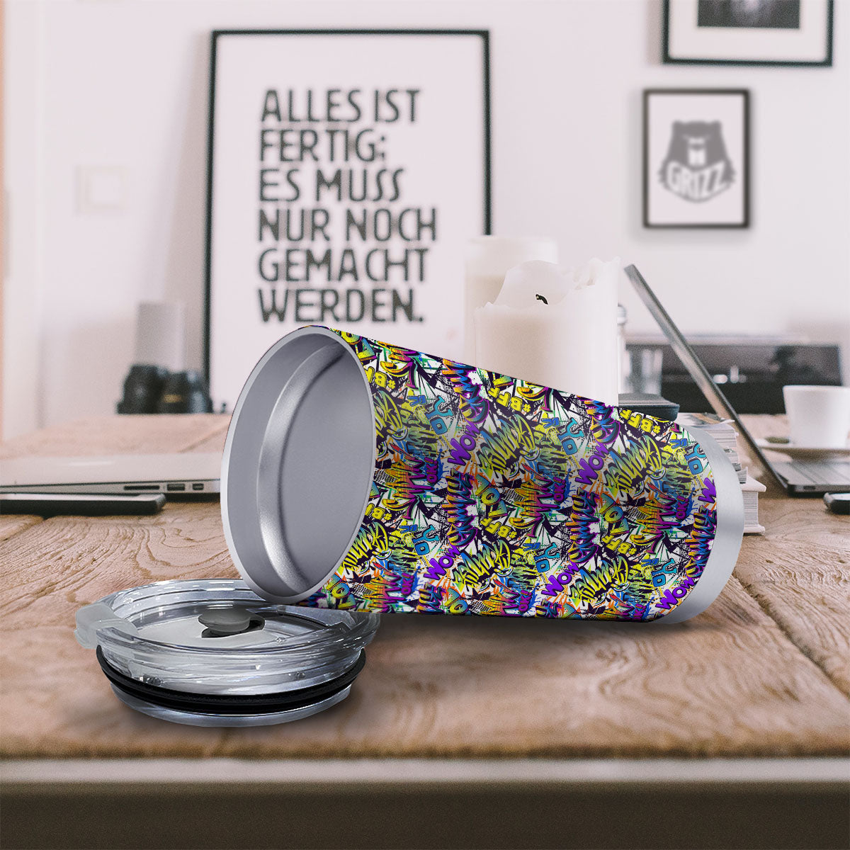 Graffiti Colorful Print Pattern Tumbler-grizzshop