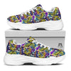 Graffiti Colorful Print Pattern White Chunky Shoes-grizzshop