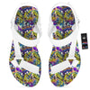 Graffiti Colorful Print Pattern White Open Toe Sandals-grizzshop