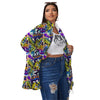 Graffiti Colorful Print Pattern Women's Sherpa Jacket-grizzshop