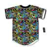 Graffiti Funky Print Pattern Baseball Jersey-grizzshop