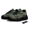 Graffiti Funky Print Pattern Black Chunky Shoes-grizzshop