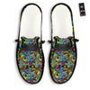 Graffiti Funky Print Pattern Black Loafers-grizzshop