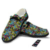 Graffiti Funky Print Pattern Black Loafers-grizzshop