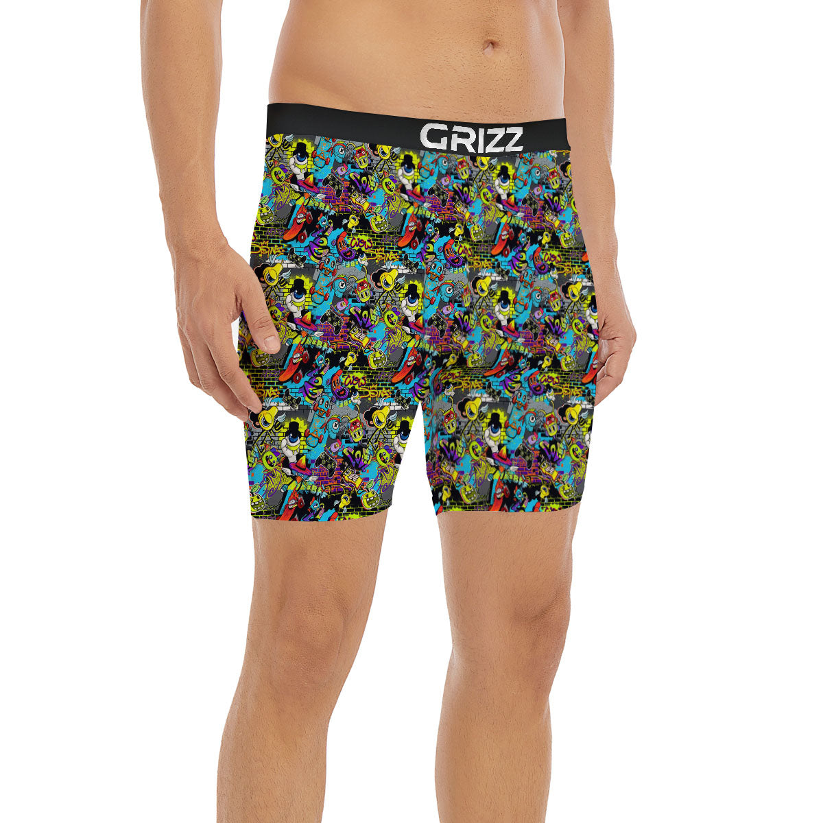 Graffiti Funky Print Pattern Boxer Briefs-grizzshop