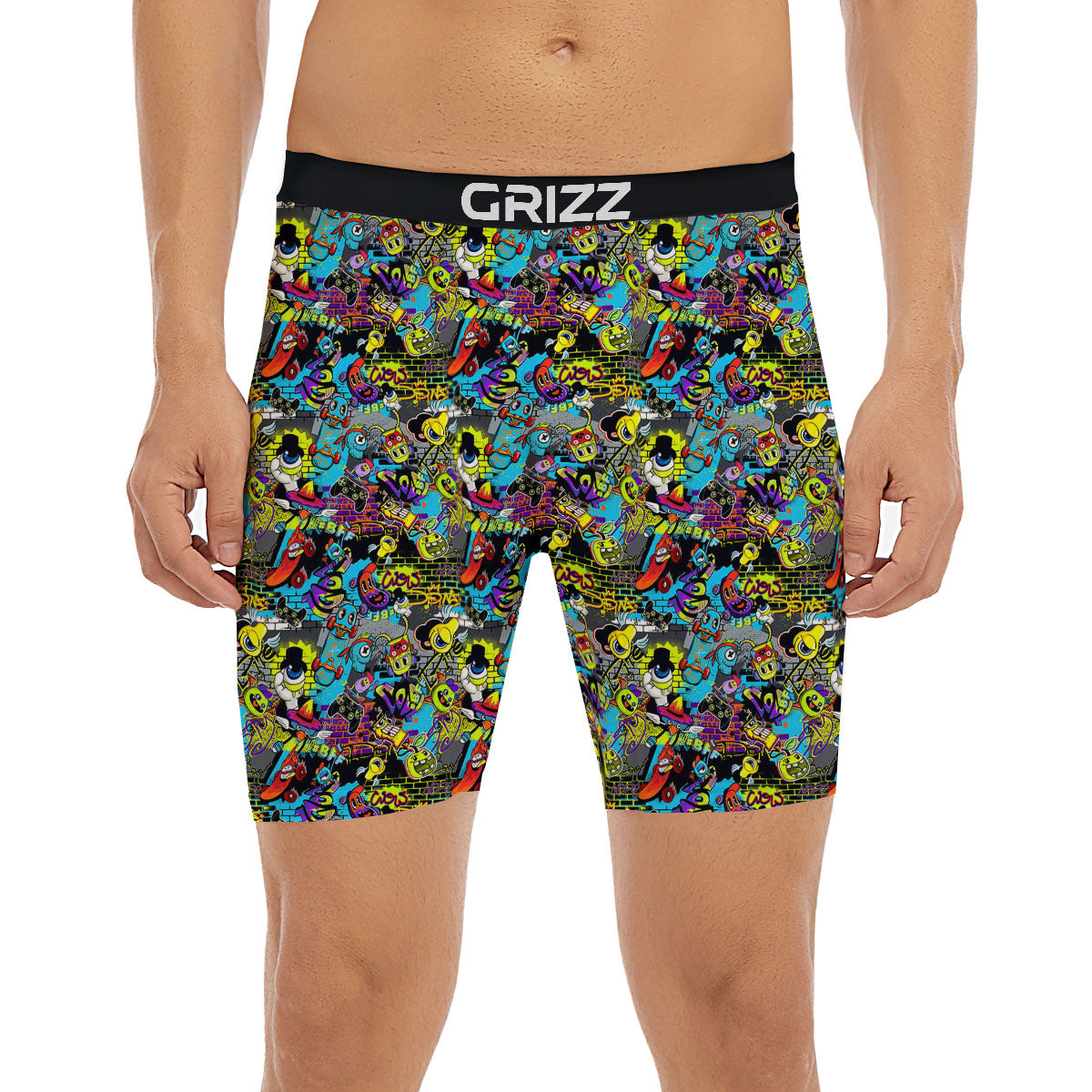 Graffiti Funky Print Pattern Boxer Briefs-grizzshop