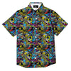 Graffiti Funky Print Pattern Button Up Shirt-grizzshop