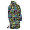 Graffiti Funky Print Pattern Long Down Jacket-grizzshop