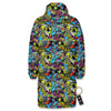 Graffiti Funky Print Pattern Long Down Jacket-grizzshop