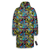 Graffiti Funky Print Pattern Long Down Jacket-grizzshop