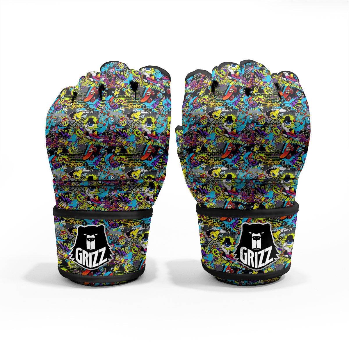 Graffiti Funky Print Pattern MMA Gloves-grizzshop