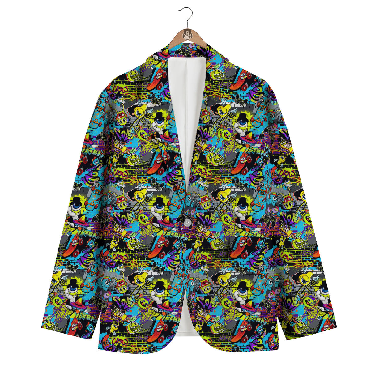 Graffiti Funky Print Pattern Men's Blazer-grizzshop