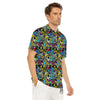 Graffiti Funky Print Pattern Men's Golf Shirts-grizzshop