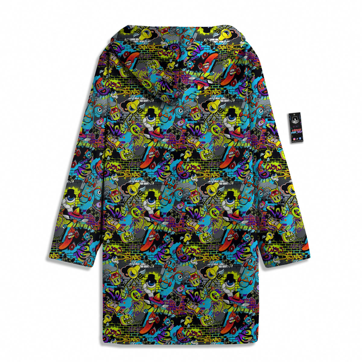 Graffiti Funky Print Pattern Men's Windbreaker Jacket-grizzshop