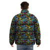 Graffiti Funky Print Pattern Puffer Jacket-grizzshop