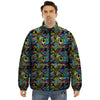 Graffiti Funky Print Pattern Puffer Jacket-grizzshop