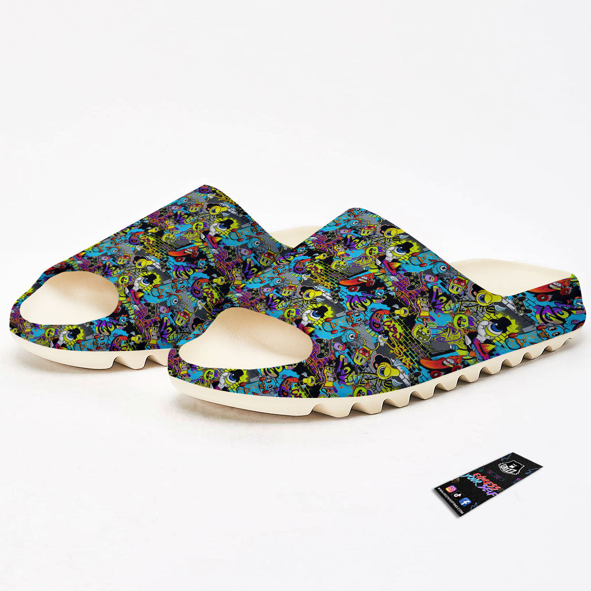 Graffiti Funky Print Pattern Sandals-grizzshop