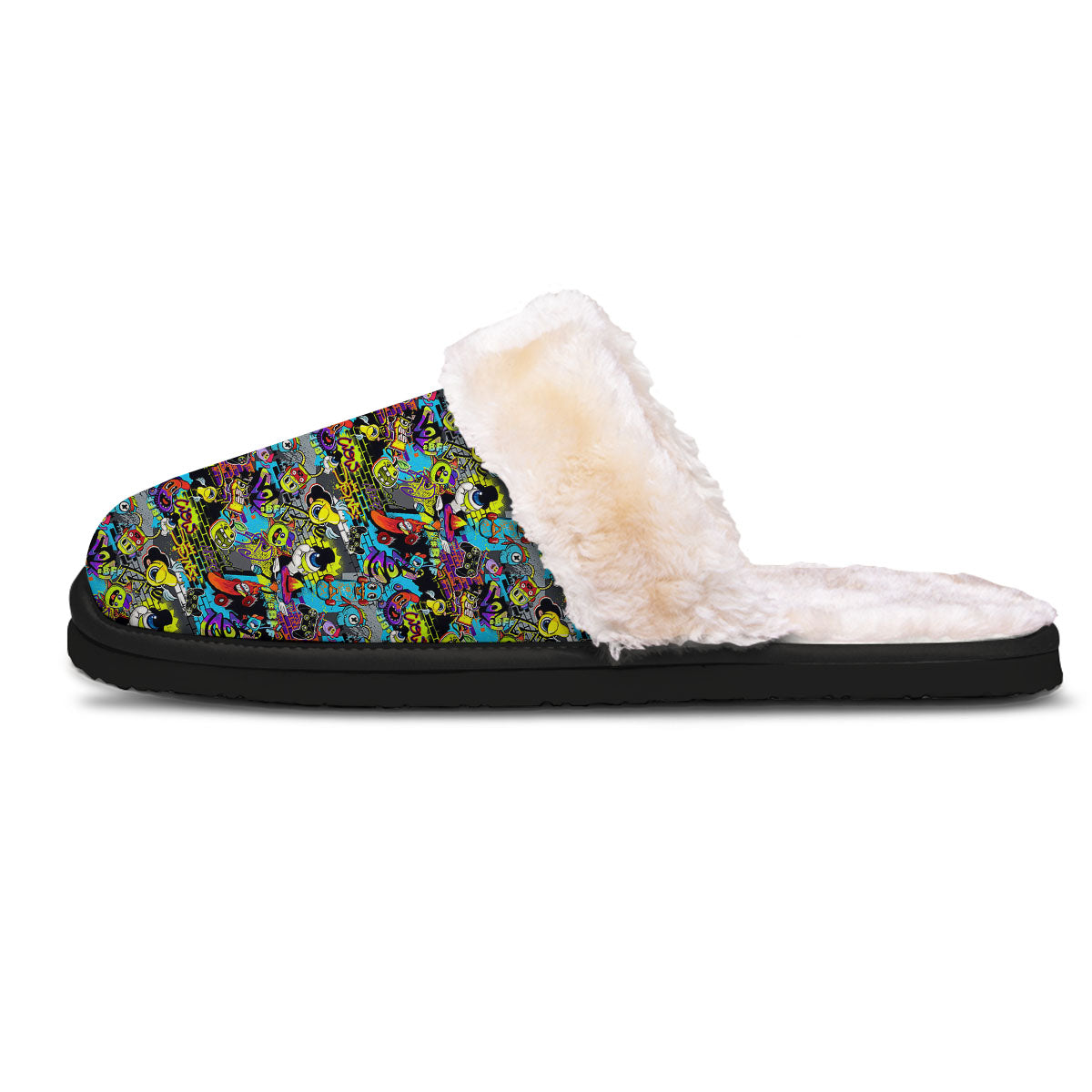 Graffiti Funky Print Pattern Slippers-grizzshop