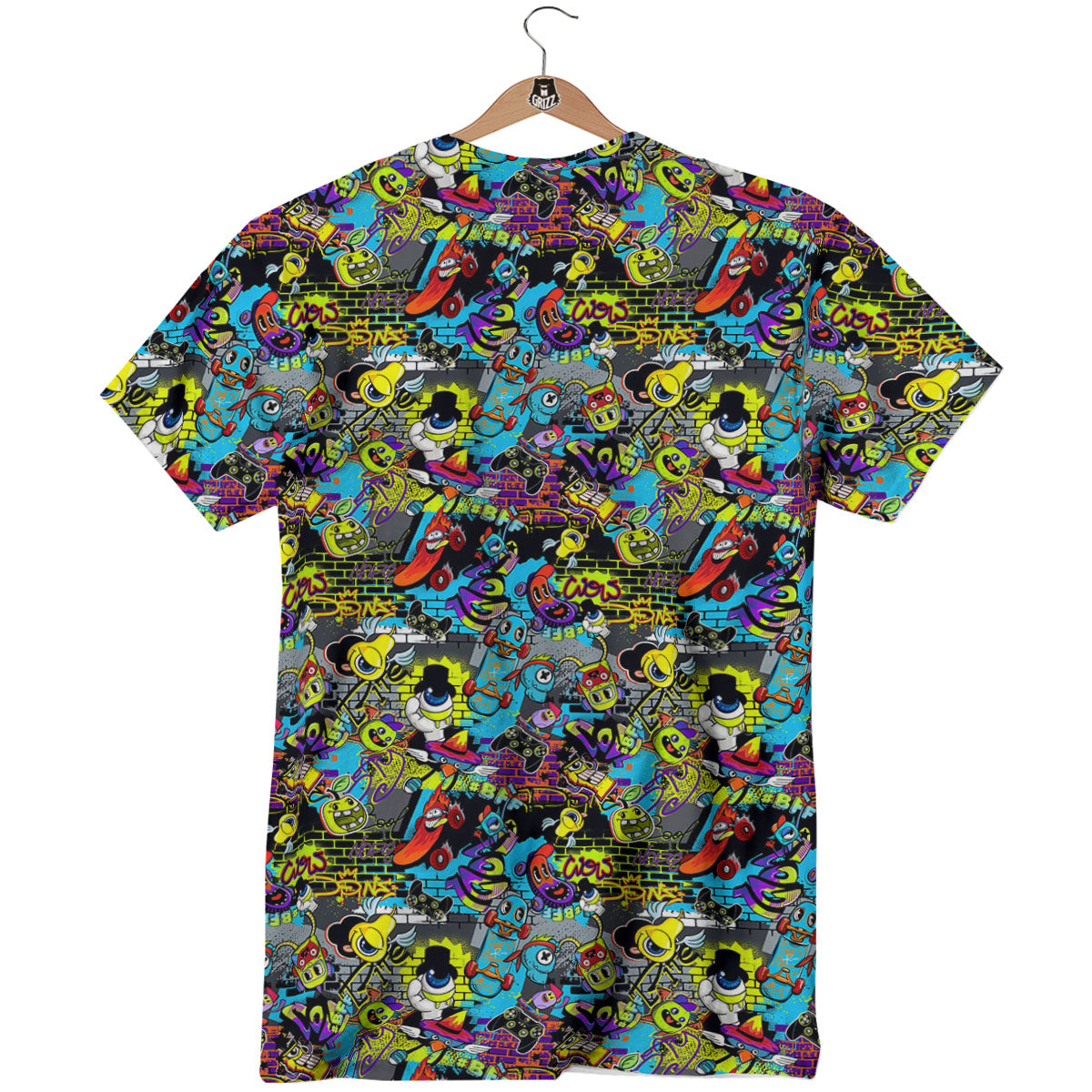 Graffiti Funky Print Pattern T-Shirt-grizzshop