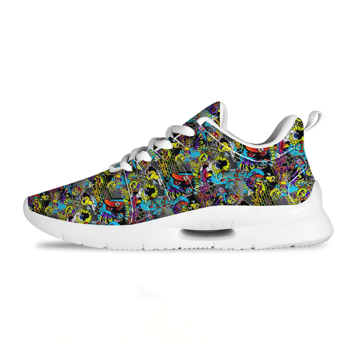 Graffiti Funky Print Pattern Tennis Shoes-grizzshop