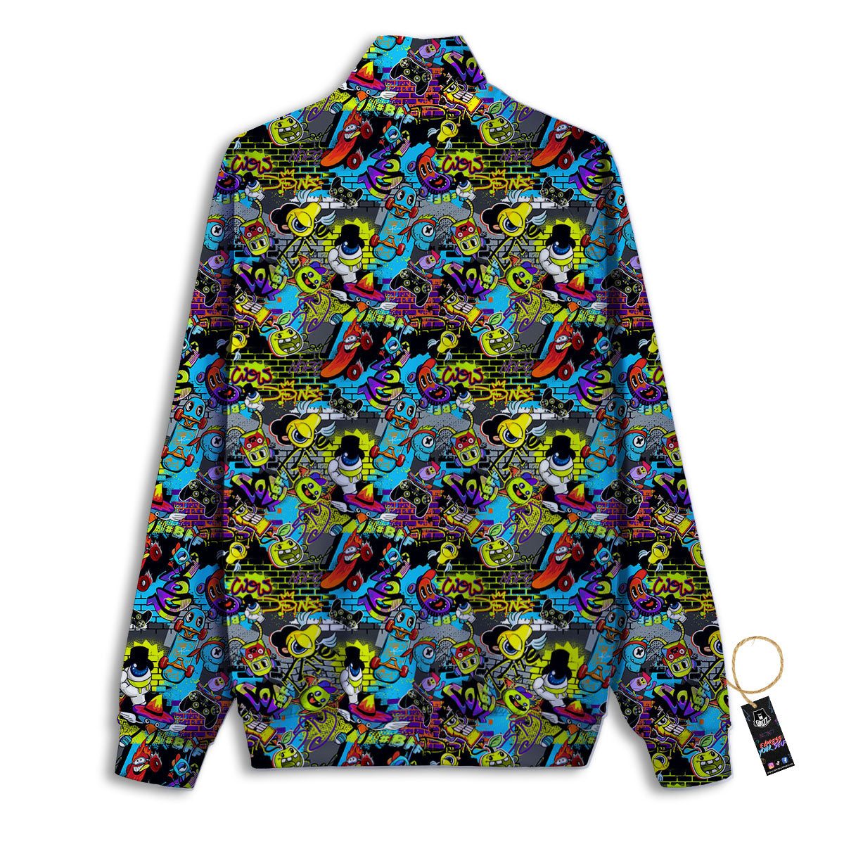 Graffiti Funky Print Pattern Track Jacket-grizzshop