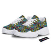 Graffiti Funky Print Pattern White Chunky Shoes-grizzshop