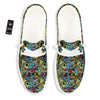 Graffiti Funky Print Pattern White Loafers-grizzshop