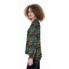 Graffiti Funky Print Pattern Women's Long Sleeve Shirts-grizzshop