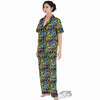 Graffiti Funky Print Pattern Women's Pajamas Set-grizzshop