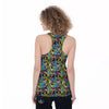 Graffiti Funky Print Pattern Women's Racerback Tank Top-grizzshop