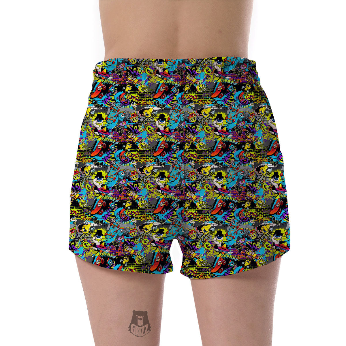 Graffiti Funky Print Pattern Women's Shorts-grizzshop