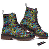 Graffiti Funky Print Pattern Work Boots-grizzshop