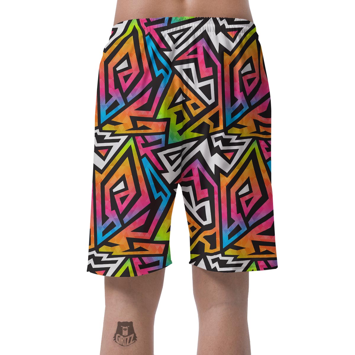 Graffiti Geometric Abstract Men's Shorts-grizzshop