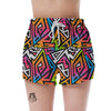 Graffiti Geometric Abstract Women's Shorts-grizzshop