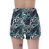 Graffiti Geometric Print Women's Shorts-grizzshop