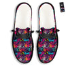 Graffiti Grunge Print Pattern Black Loafers-grizzshop