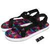 Graffiti Grunge Print Pattern Black Open Toe Sandals-grizzshop