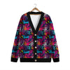 Graffiti Grunge Print Pattern Cardigan-grizzshop