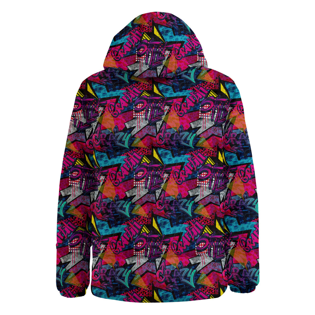 Graffiti Grunge Print Pattern Down Jacket-grizzshop