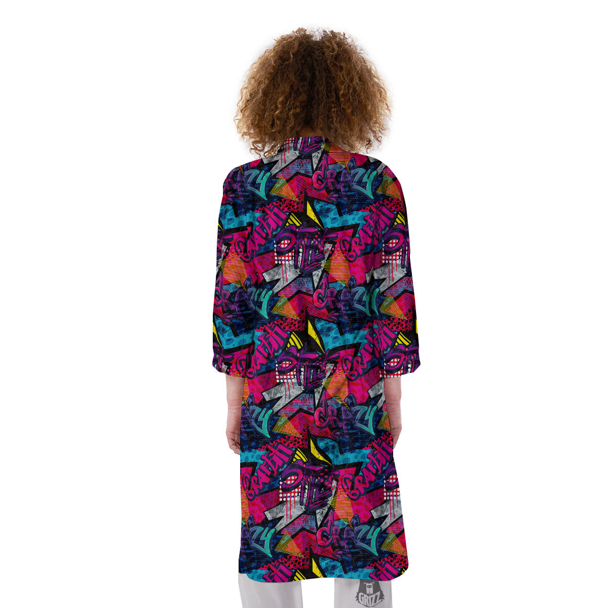 Graffiti Grunge Print Pattern Kimono-grizzshop