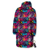 Graffiti Grunge Print Pattern Long Down Jacket-grizzshop