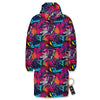 Graffiti Grunge Print Pattern Long Down Jacket-grizzshop