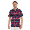 Graffiti Grunge Print Pattern Men's Golf Shirts-grizzshop